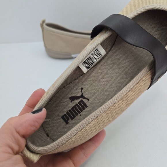 vintage Puma | sneakerina tan canvas sporty balletcore mary jane flats | WMS 8 - Picture 6 of 11